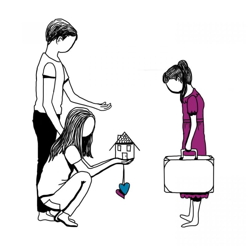 Pleegouders ontvangen pleegkind in huis